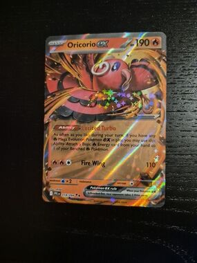 Pokemon Oricorio EX Holo Card - Red Pink Orange Artwork